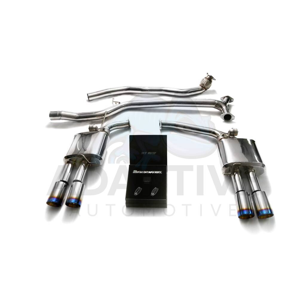 front pipe with titanium blue tips