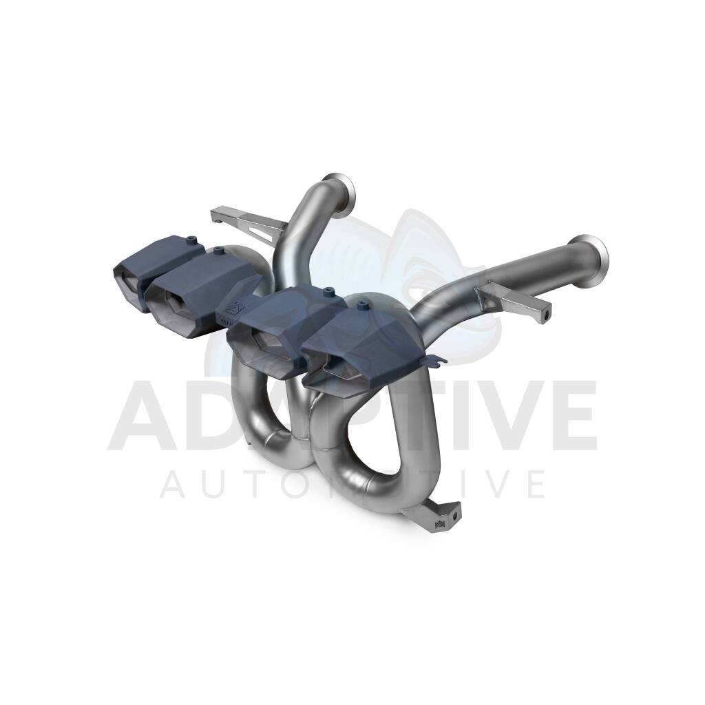 Racing X-Pipe Muffler with 3D Printed Raging Bull Tailpipes (SS)