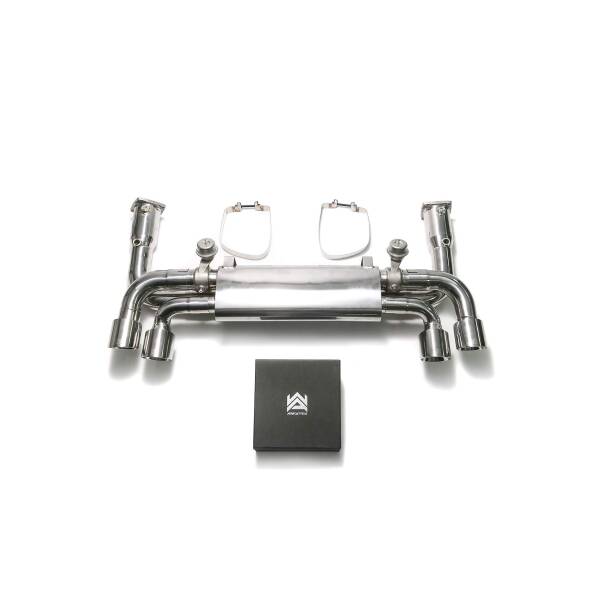 Catback with dual chrome silver tips