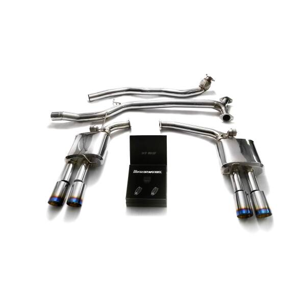 front pipe with titanium blue tips