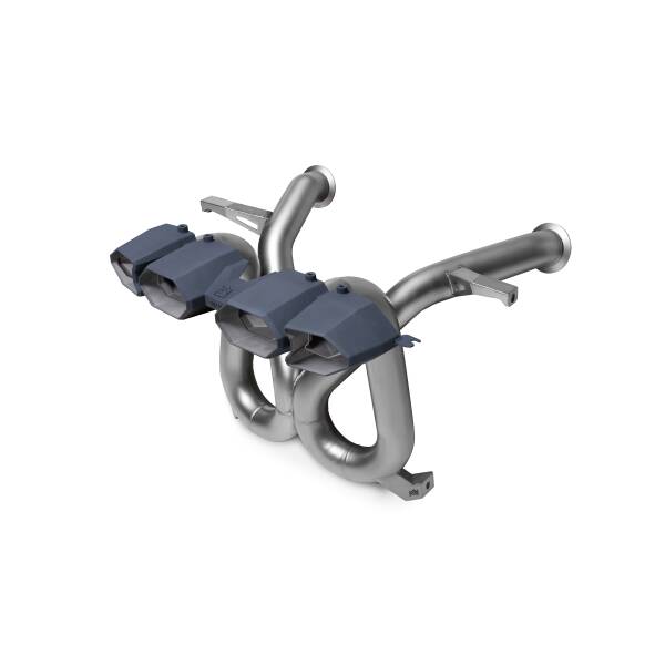 Racing X-Pipe Muffler with 3D Printed Raing Bull Tailpipes (TI)